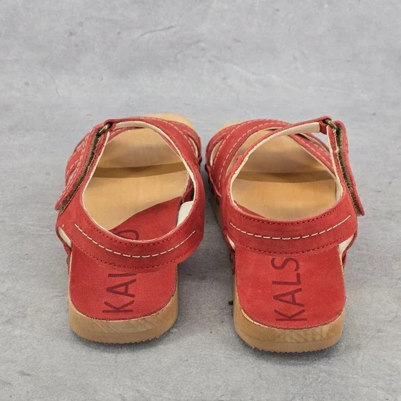 Rare New Kalso Earth‎ Shoes Womens Size 6 Serene Red Cherry Leather Sandals